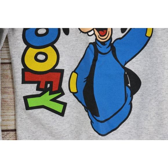 VINTAGE Disney Wear Kids Youth Size Large Pullover Sweatshirt Goofy Heather Gray - Picture 4 of 9